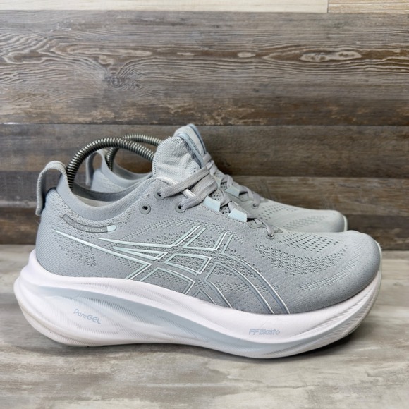 Asics Shoes - ASICS Gel-Nimbus 26 Womens 8.5 Wide Grey Running Shoes 1012B602 PureGEL FF Blast
